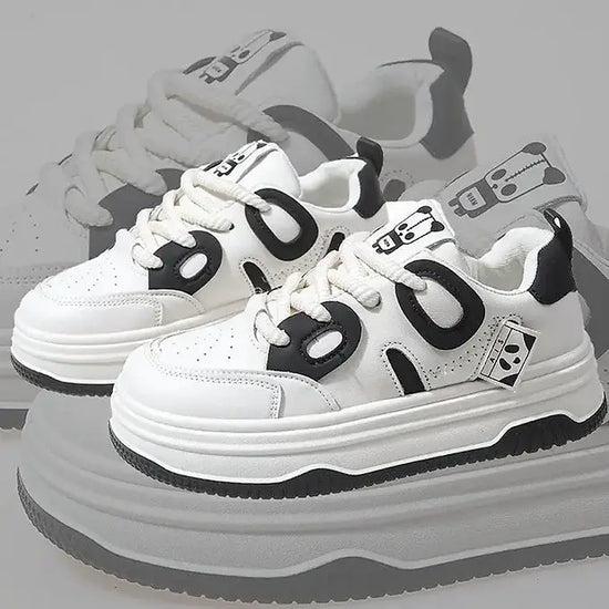 White platform sneakers for women