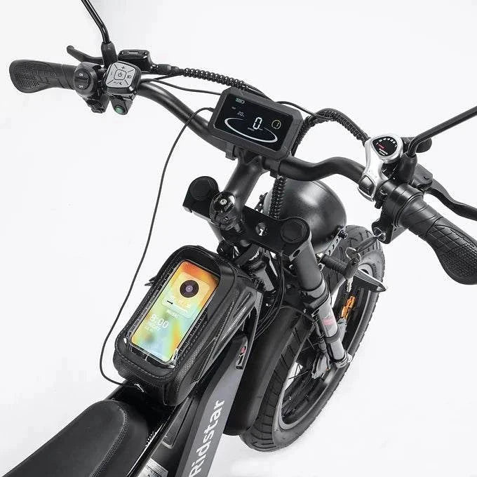 Ridstar electric bike with ergonomic handlebars, digital display, and modern design for urban commuters.