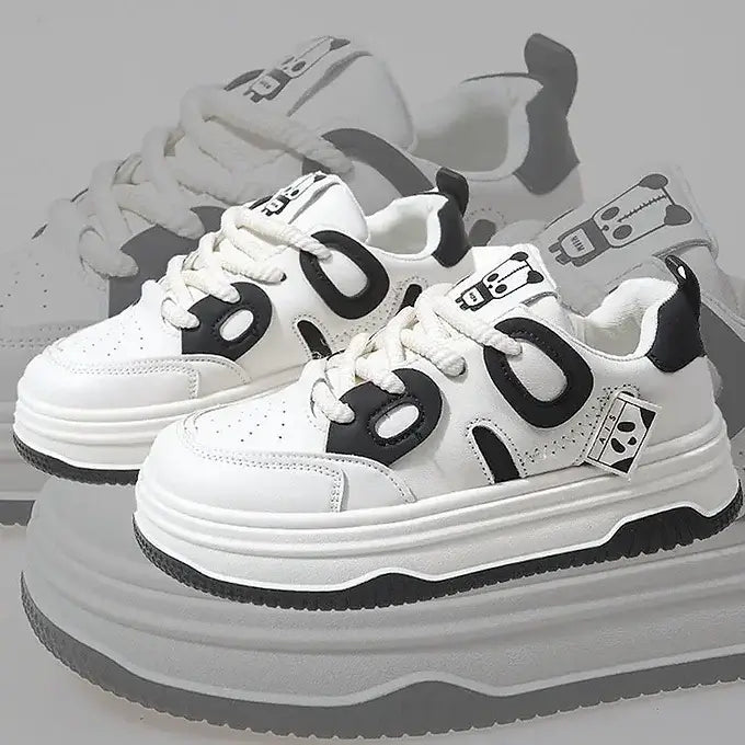 White platform sneakers for women