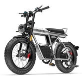Silver coswheel C20s electric bike with black tires on a white background
